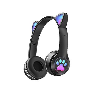 Fone Headset Rgb Bluetooth De Gatinho Premium Collection