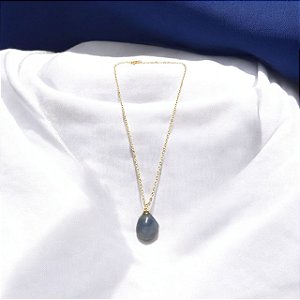 Colar pingente quartzo azul