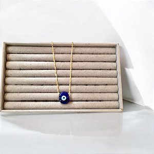 Colar olho grego azul marinho murano
