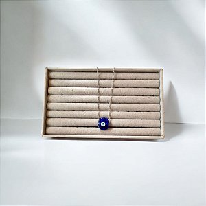 Colar olho grego azul marinho níquel murano
