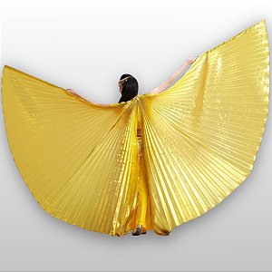 Wings Asa Isis para Dança com Hastes Tecido Plissado |Dança do Ventre| Cigana- WG001