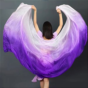 Véu de Seda Pura Pongé Roxo e Lilás |Dança do Ventre| Cigana- VS012