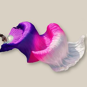 Véu Fan em Poliéster Degradê Unidade |Dança do Ventre| Cigana- VFPU006