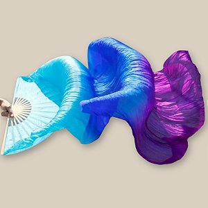 Véu Fan em Poliéster Degradê Unidade |Dança do Ventre| Cigana- VFPU007