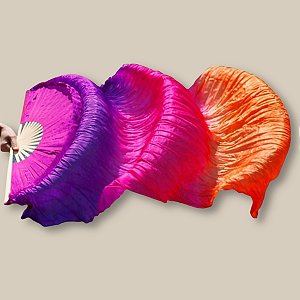 Véu Fan em Poliéster Degradê Unidade |Dança do Ventre| Cigana- VFPU008