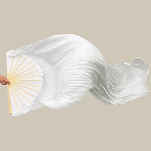 Véu Fan em Poliéster Branco Unidade |Dança do Ventre| Cigana- VFPU012