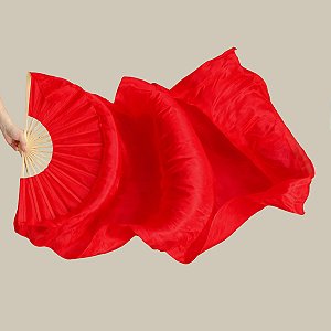 Véu Fan em Poliéster Vermelho Unidade |Dança do Ventre| Cigana- VFPU019