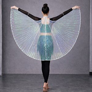 Wings Asa Isis para Dança Tecido Plissado |Dança do Ventre| Religiosa- WG002