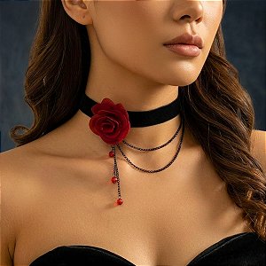 Colar Gargantilha Chocker Gótico Veludo| Dança Cigana- CG006