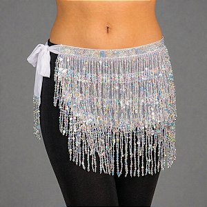 Lenço de Quadril Luxo com Paetê | Dança do Ventre/Cigana - LQ006