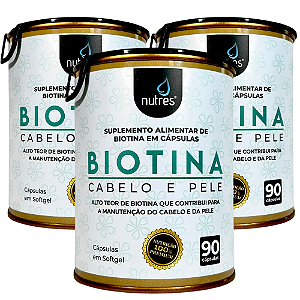 KIT 3 - Nutres Biotina 45mcg - 90 cápsulas