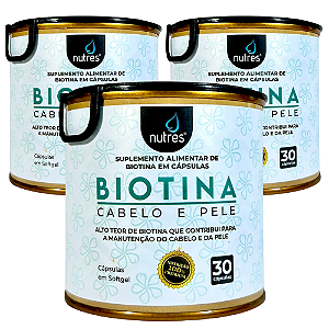 KIT 3 - Nutres Biotina 45mcg - 30 cápsulas