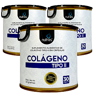 KIT 3 - Nutres Colágeno Tipo II - 30 cápsulas