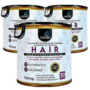KIT 3 - Nutres Hair - 30 cápsulas