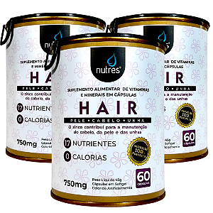 KIT 3 - Nutres Hair - 60 cápsulas