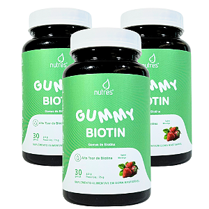 KIT 3 - Nutres Gummy Biotin - 30 gomas