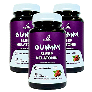 KIT 3 - Nutres Gummy Sleep Melatonin - 30 gomas
