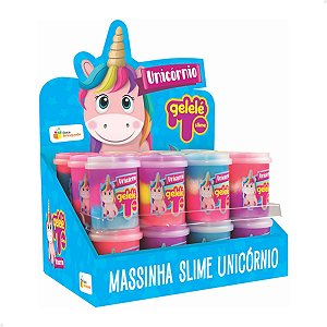 Gelelé Massinha Slime Pote Unicórnio - 24 Unidades