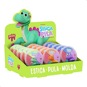 Gelelé Massinha Stiica e Pula Dinossauro - 15 Unidades