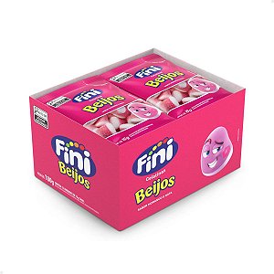 Bala de Gelatina Fini Beijos Morango 15g com 12 Unidades