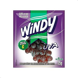 Refresco em Pó Windy Uva 25g - 15 Envelopes