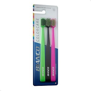 Kit Escova Dental Bianco Colorcare com 3 Unidades - Extra Macia