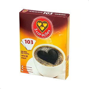 Filtro de Papel 3 Corações 103 com 30 Unidades