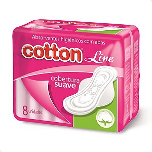 Absorvente Feminino com Abas Cotton Cobertura Suave - 8 Unidades
