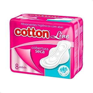 Absorvente Feminino com Abas Cotton Cobertura Seca - 8 Unidades