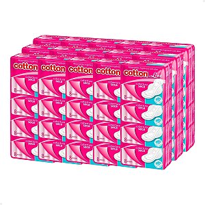 Absorvente Feminino Cotton - Caixa com 60 pacotes - Seca com abas