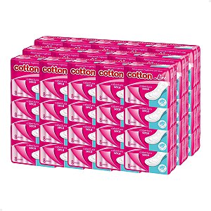 Absorvente Feminino Cotton - Caixa com 60 pacotes - Seca sem abas