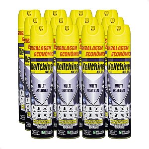 Fardo Econômico 12 Unidades – Kellthine SC-25 Aerossol Multi-inseticida 450ml