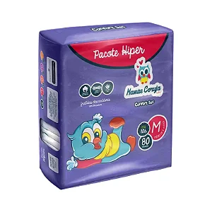 Fralda Infantil Mamãe Coruja Pacote Hiper M C/ 80