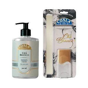 Kit Difusor de Ambientes 100ml + Sabonete Líquido 500ml Coala Chá Branco