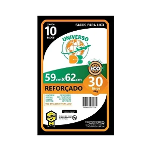 Sacos de Lixo Universo DB 59x62cm 30L C/ 10
