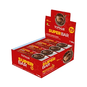 Barra de Proteína 45g Topway SUPER BAR Chocolate - Caixa C/ 12 unid