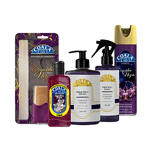 Kit Completo Coala Orquídea Negra - Limpador, Difusor, Sabonete, Odorizante e Home Spray