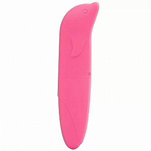 Vibrador de Ponto G Aveludado com Formato Golfinho Rosa