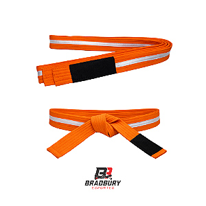 Faixa de Jiu-Jitsu Laranja Listra Branca Infantil