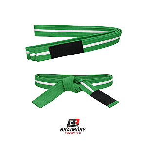 Faixa de Jiu-Jitsu Verde Listra Branca Infantil