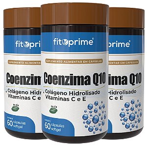 Kit 3 Potes Coenzima Q10 com Colágeno e Vitaminas Fitoprime