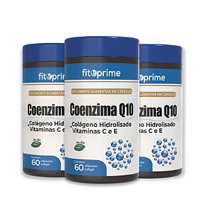 Kit 3 Potes Coenzima Q10 com Colágeno e Vitaminas Fitoprime