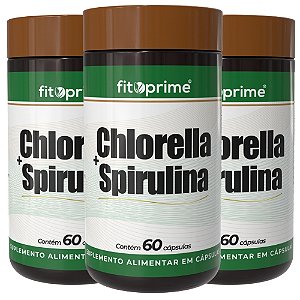 Kit 3 Potes de Chlorella + Spirulina Fitoprime