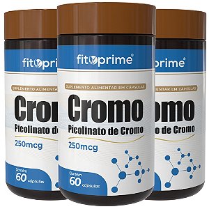 Kit 3 Potes de Cromo Picolinato 250mcg