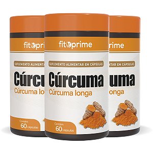 Kit 3 Potes de Cúrcuma - Extrato De Rizomas de Curcuma Longa Fitoprime