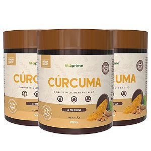 Kit 3 Potes de Cúrcuma Pura em Pó Fitoprime