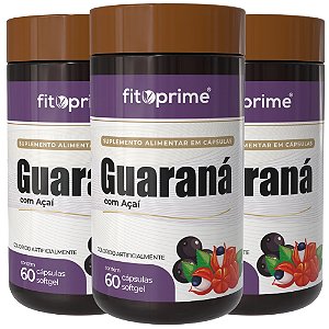 Kit 3 Potes de Guaraná com Açaí Fitoprime
