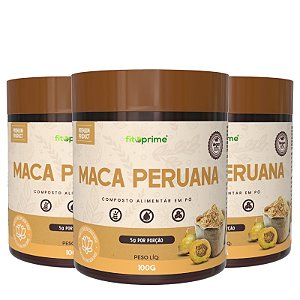 Kit 3 Potes de Maca Peruana Pura em Pó Fitoprime