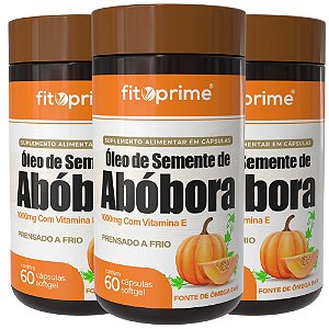 Kit 3 Potes de Óleo de Semente de Abóbora com Vitamina E Fitoprime