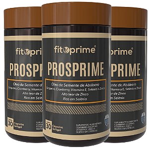 Kit 3 Potes de PROSPRIME - Óleo de Semente de Abóbora Licopeno, Cranberry Vitamina E, Selênio e Zinco